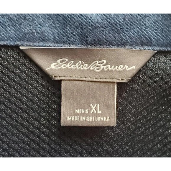 Eddie Bauer Men's Size XL Navy Blue Thick Button Up Shirt Button Pockets - Picture 5 of 7